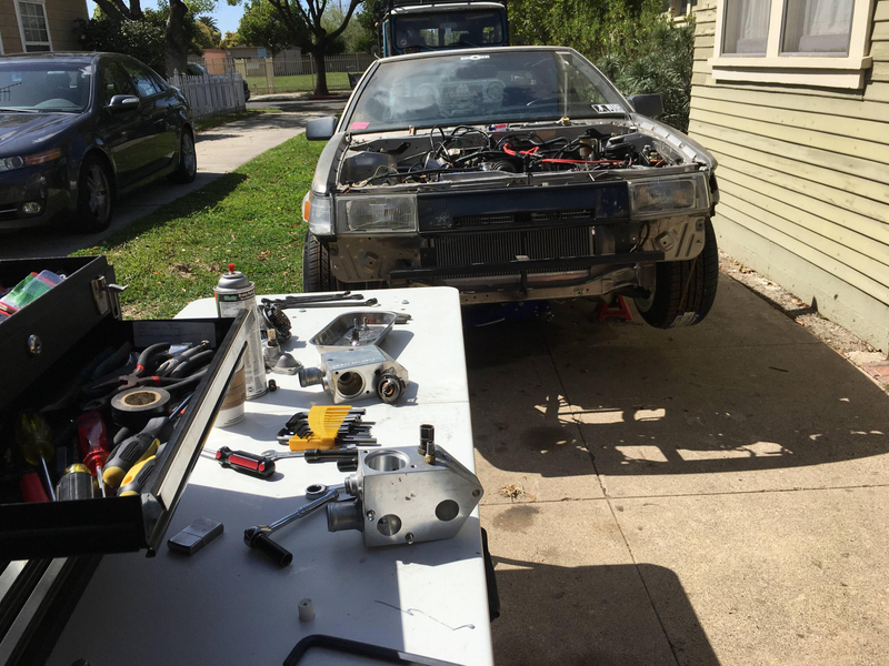Work starts on the new black top 4AGE swap.